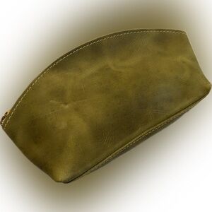Portland Leather Anjou Green Leather Pouch large total eclipse